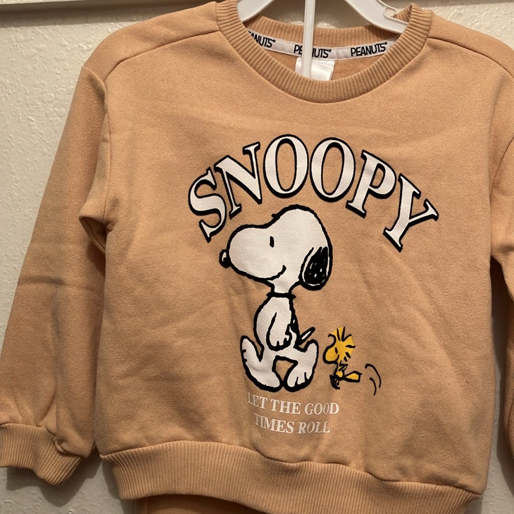 Peanuts Kids Matching Set in Tan - Picture 4 of 5